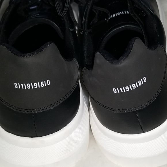 👣BERSHKA😄 Men's Faux Leather Platform Sneakers😃size 8 - Picture 10 of 13